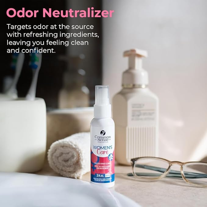 Women’s Care Intimate Cleansing Spray by Smart Common Sense, Feminine Hygiene, Long-Lasting Odor Control, (2 fl. oz)