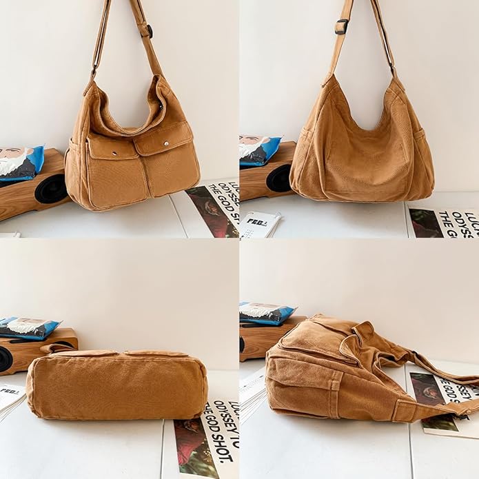 Collsants Messenger Bag Hobo Crossbody Bags for Women Canvas Bag Crossbody Tote Bag Shoulder Bag