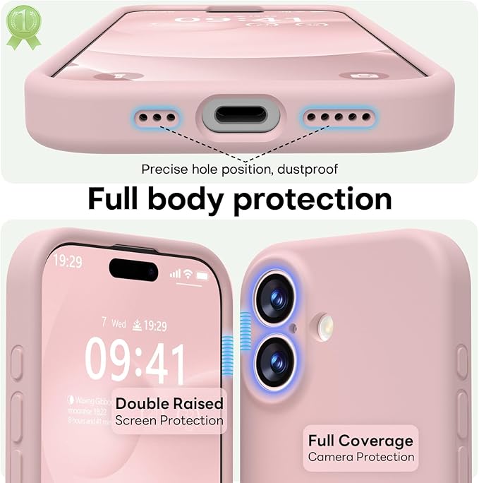 LOVE 3000 Designed for iPhone 17 Case, Premium Silicone [Compatible with Magsafe][Soft Anti-Scratch Microfiber Lining] Shockproof Protective Phone Case for Men Women 6.3", Chalk Pink