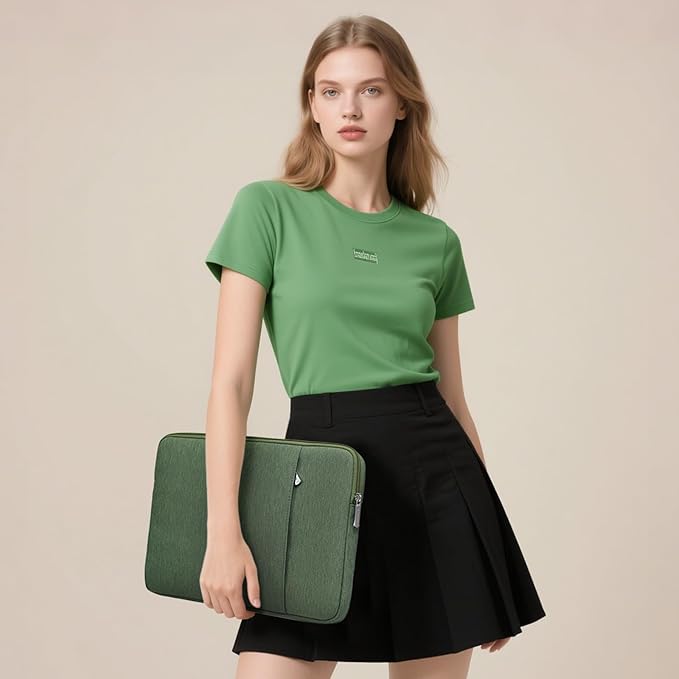 HYZUO 13 Inch Laptop Sleeve Bag Set for MacBook Air 13 M4/M3/M2/M1 2025-2018, MacBook Pro 13 M2/M1 2025-2016, iPad Pro/Air 13, XPS 13, Surface Pro, Notebook Case for 12"-13" Tablet, Grass Green