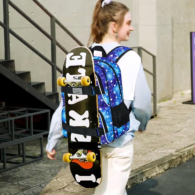 3Pcs Backpack for Girls Boys, 17 Inch School Bookbag with Lunch Box, Durable Laptop Backpacks Set for Teens College