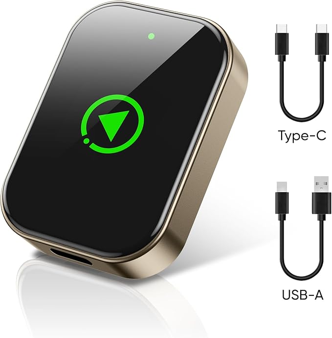 2-in-1 Wireless Carplay Adapter for Apple iPhone & Android, Car Play Adapter Used to Convert Wired Connections Into Wireless, Compatible with Car's Wired CarPlay & Android Auto Vehicles Plug & Play