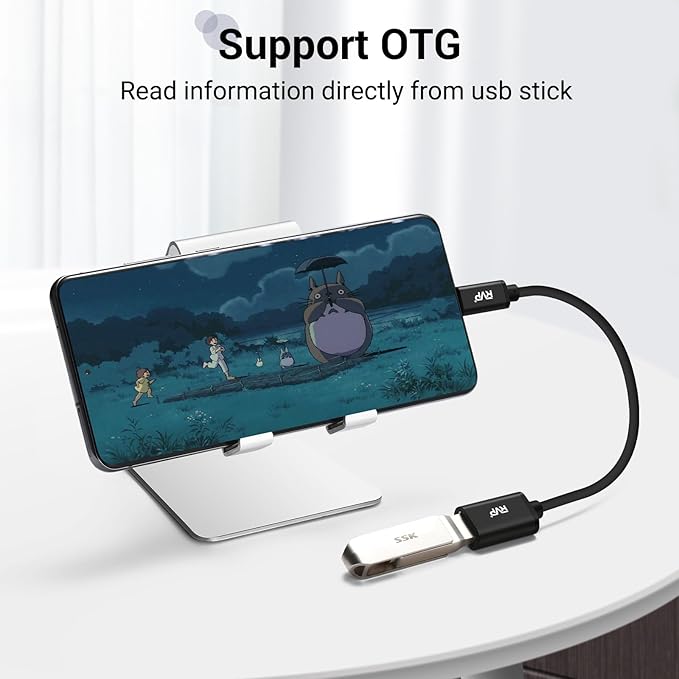 RVP+ USB-C to USB-A 3.0 Female Adapter (2-Pack, Black)
