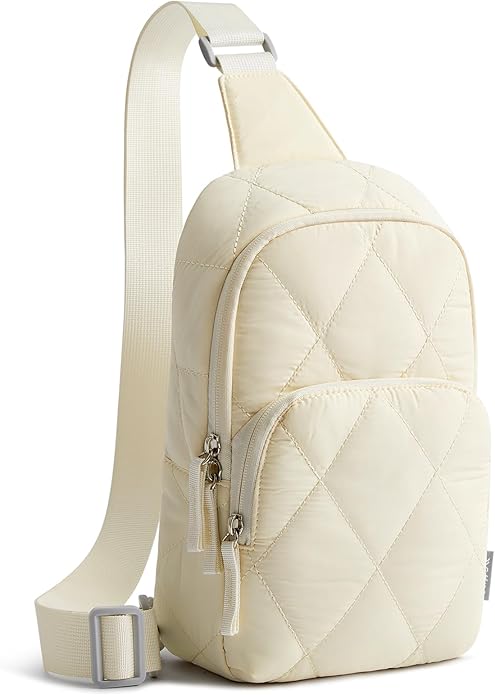 G4Free Sling Bag for Women, Casual Quilted Puffer Crossbody Purse Lightweight Fanny Packs for Daily Travel Work