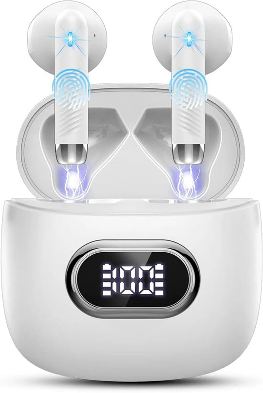 Language Translator Earbuds Real Time, AI Translation Earbuds Real Time with 164 Languages & 5 Modes, 3-in-1 Bluetooth 5.4 Translator Device, 42H Translatior Headphones Business, Learning, White