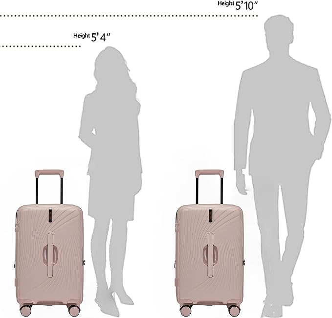 20 Inch Expandable Carry on Luggage, Hardside Lightweight Spinner Suitcase TSA Lock, 22x14x9 Airline Approved Hard Shell Expandable Travel Luggage with 20% More Capacity (Pink, 20 Inch)