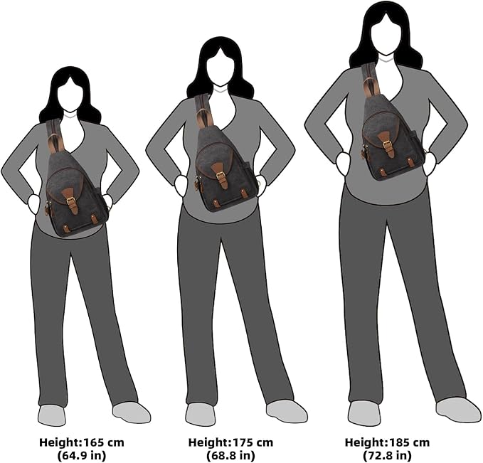 KouLi Buir Canvas Sling bag,Small Crossbody Backpack,Convertible Chest Bag Casual Daypack For Outdoor Cycling Hiking Travel