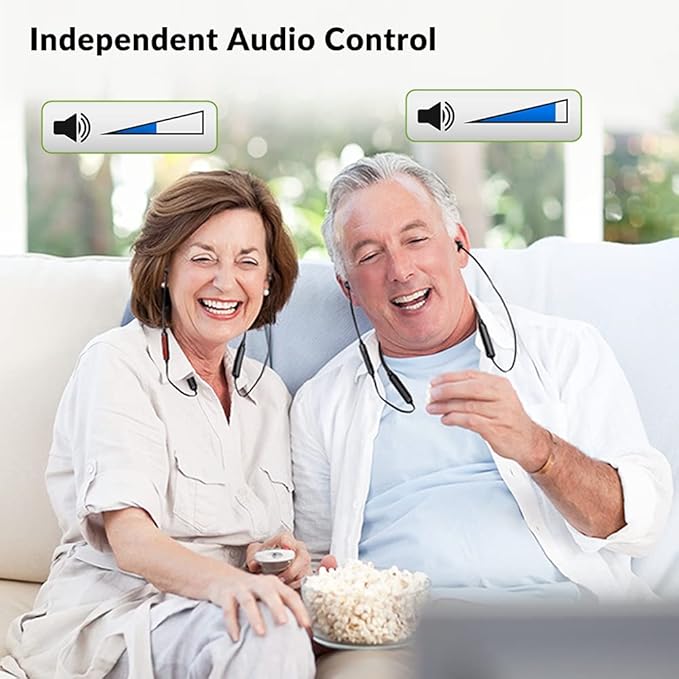 Avantree HT41866 - Wireless Earbuds for TV Listening (Set of 2), 20H Neckband Headphones with Bluetooth Transmitter for Optical Digital Audio, RCA, 3.5mm Aux Ported TVs, Plug & Play, No Audio Delay