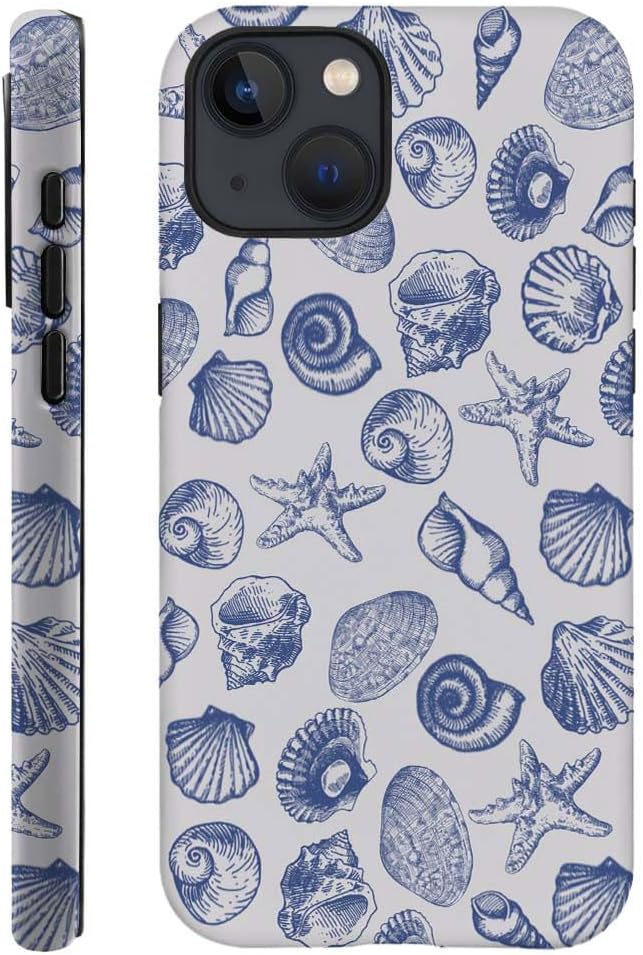 DAIZAG Case Compatible with for iPhone 13,Cute Blue Seashell Phone Case for iPhone 13 for Girl Women Boy Men