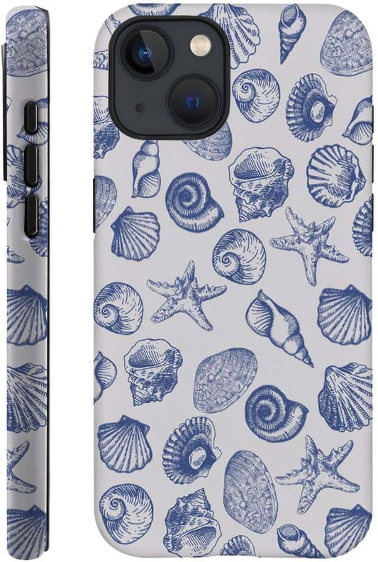 DAIZAG Case Compatible with for iPhone 13,Cute Blue Seashell Phone Case for iPhone 13 for Girl Women Boy Men