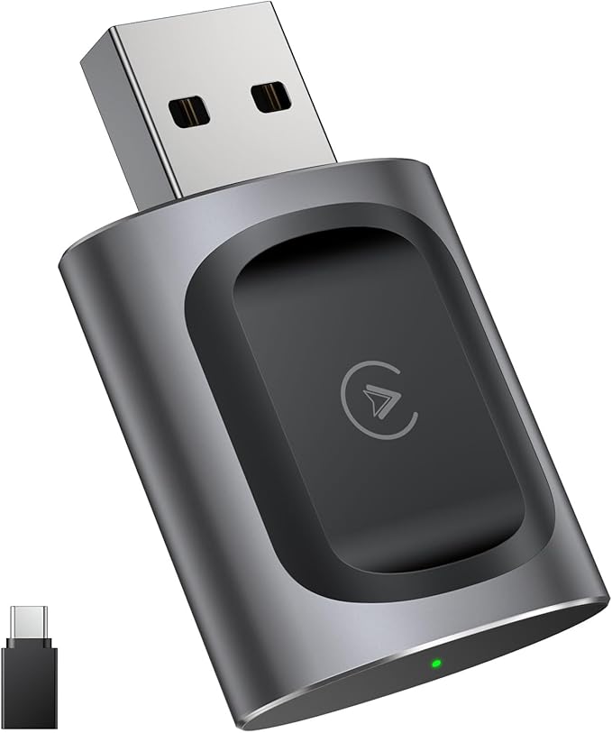 AuroraLink Wireless Carplay & Android Auto Adapter 2-in-1 Stable & No Delay Carplay Wireless Adapter Convert Wired to Wireless Car Play Dongle for iOS 10+/Android 11+ (Light Grey)