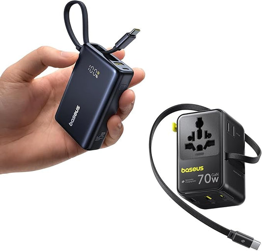 Baseus Power Bank Picogo 10000mAh 45W Universal Travel Adapter 70W