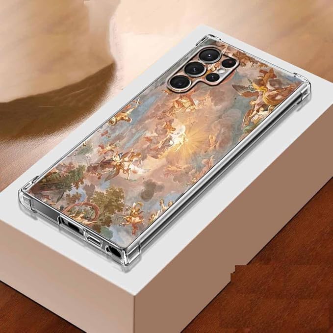 Case for Samsung Galaxy S23 Ultra with Renaissance Art Design,Cute Angel God Greek Mythology Painting,Clear Soft TPU Bumper Phone Cover,6.8"(Mythology,S23U)