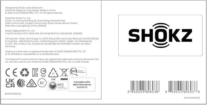 SHOKZ OpenRun (AfterShokz Aeropex) - Open-Ear Bluetooth Bone Conduction Sport Headphones - Sweat Resistant Wireless Earphones for Workouts and Running - Built-in Mic, with Headband