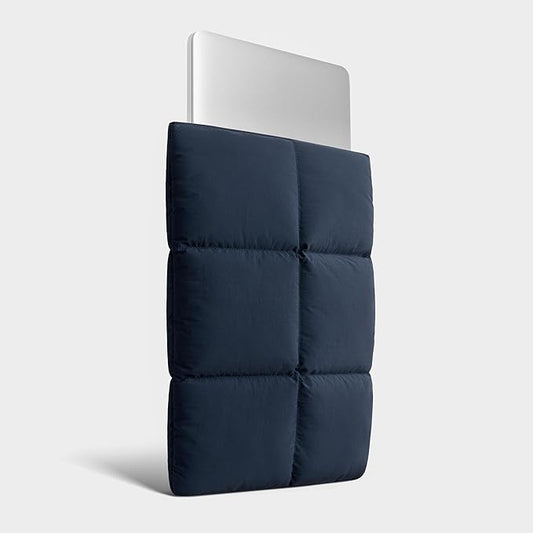 Comfyable Puffy Laptop Sleeve 13 Inch 14 Inch, Quilted Puffer Laptop Carrying Case, Pillow Case Compatible with MacBook Air M4 2025 M3 M2 M1, MacBook Pro M4 Pro/Max, Dark Blue