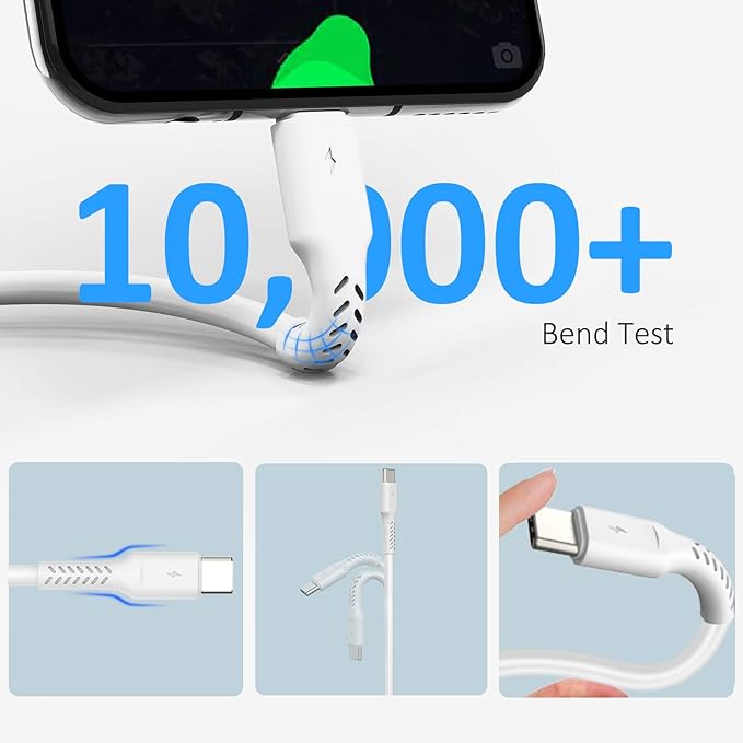 4 Inch USB C Cord Short 5 Pack Durable USB A to USB Type C Cable Fast Charging for Charging Station Compatible with Samsung Galaxy Note 10 20 S10 S20 A20 Plus LG (White)