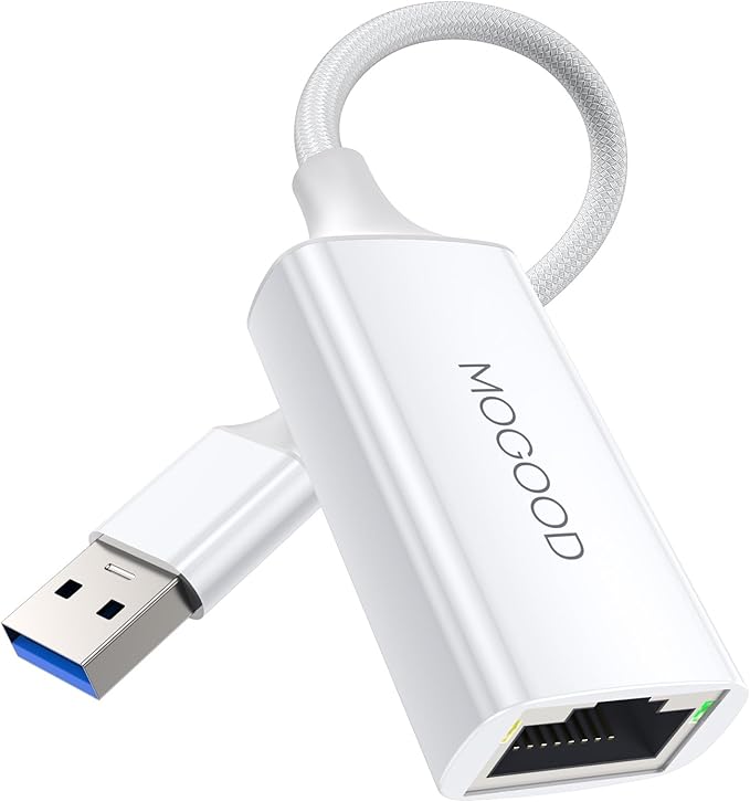 MOGOOD USB 3.0 to Gigabit Ethernet Adapter, Ethernet to USB Adapter, RJ45 Wired LAN Internet for MacBook Air 2024, MacBook Pro 2024, Asus Day Selection 4 etc