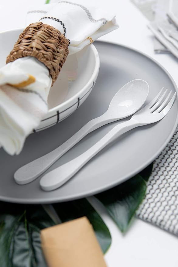 Knork Eco Astrik Plant Based Travel Set, 3 Piece, Teal Blue, White