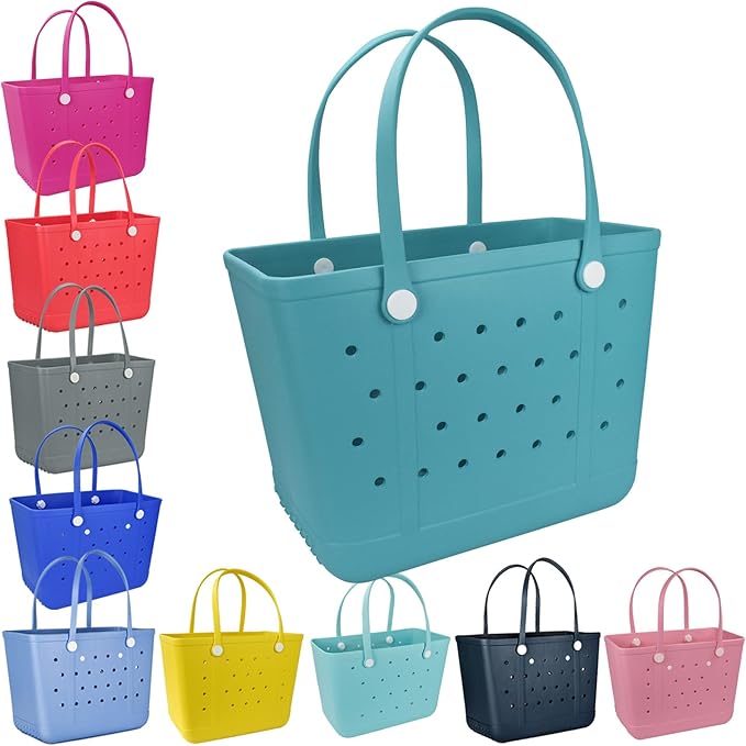 X Large Beach Bag, Oversized Rubber Beach Bag, Washable Open Tote Bag Durable Tote Travel Bags