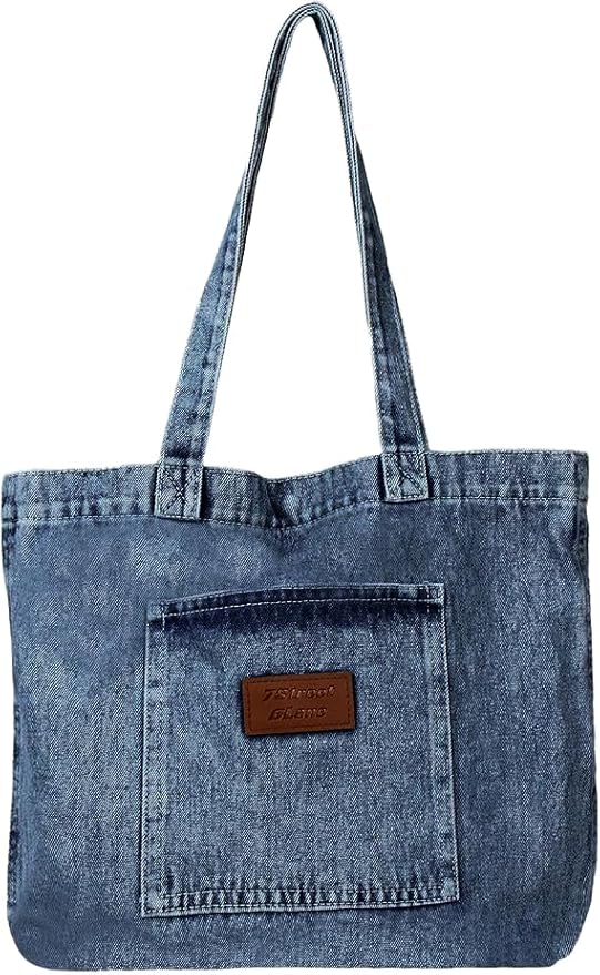 Denim Tote Bag for Women-Shoulder Handbag Perfect for Work Shopping,Hobo Bag