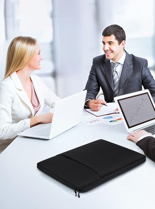 Laptop Case Sleeve 16 inch, Computer Carrying Cover 15.6 inch with Front Pocket, Durable Shockproof Protective Traveling Briefcase Handbags Laptop Sleeve Bag for Notebook, Tablet (Black)