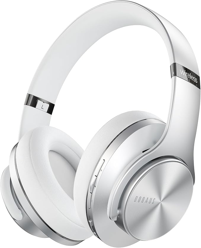 DOQAUS Bluetooth Headphones Over Ear, 90H Playtime Wireless, 3 EQ Modes, HiFi Audio & Deep Bass, ENC Noise Isolating Mic, Soft Earpads for Phone/PC