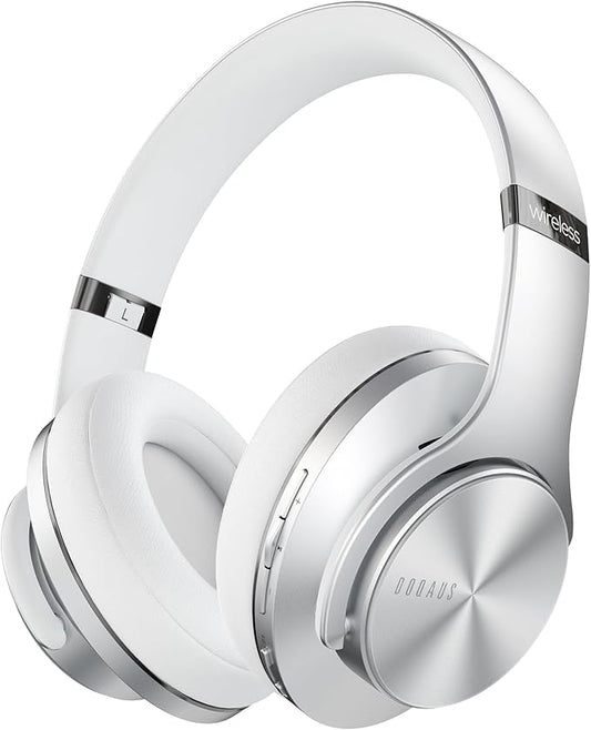 DOQAUS Bluetooth Headphones Over Ear, 90H Playtime Wireless, 3 EQ Modes, HiFi Audio & Deep Bass, ENC Noise Isolating Mic, Soft Earpads for Phone/PC