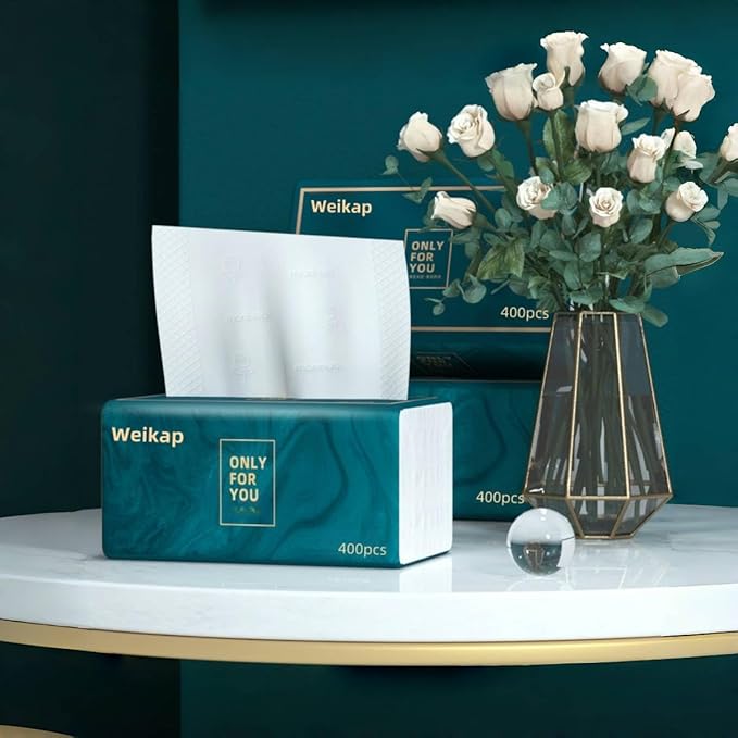 Facial Tissues, 4-Ply, 400 Sheets Per Box For Home Office Camp Native Wood Pulp Fiber Material, NOT In Box (6 Packs 2400 Sheets)