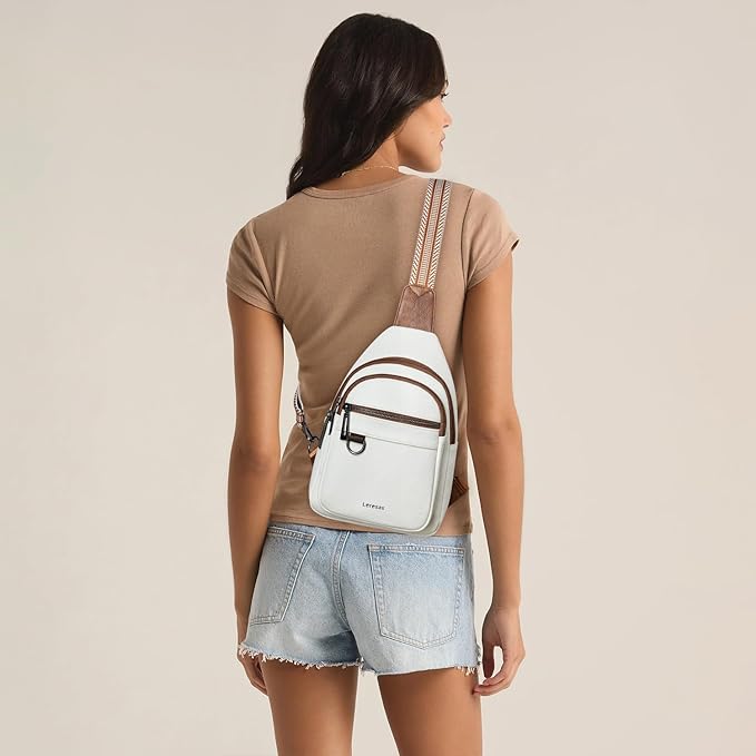 7L Sling Bag for Women Men Vegan Leather Crossbody Bags Fanny Pack Purse Backpack Over Shoulder Bag Travel Anti Theft