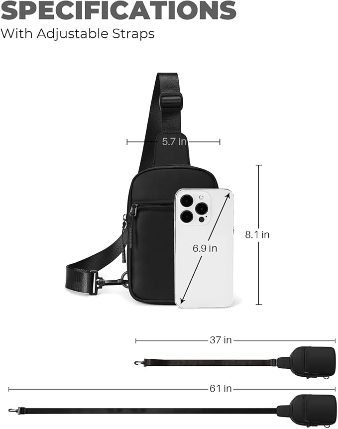 CHOLISS Small Sling Bag for Women and Men, Crossbody Bags Trendy Fanny Packs Chest Bag with Extended Strap