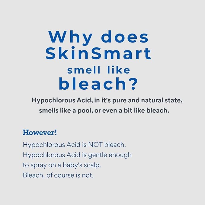 SkinSmart Antimicrobial Wound Therapy, Hypochlorous Acid Safely Removes Bacteria so Wounds Can Heal, 8 Ounce Clear Spray