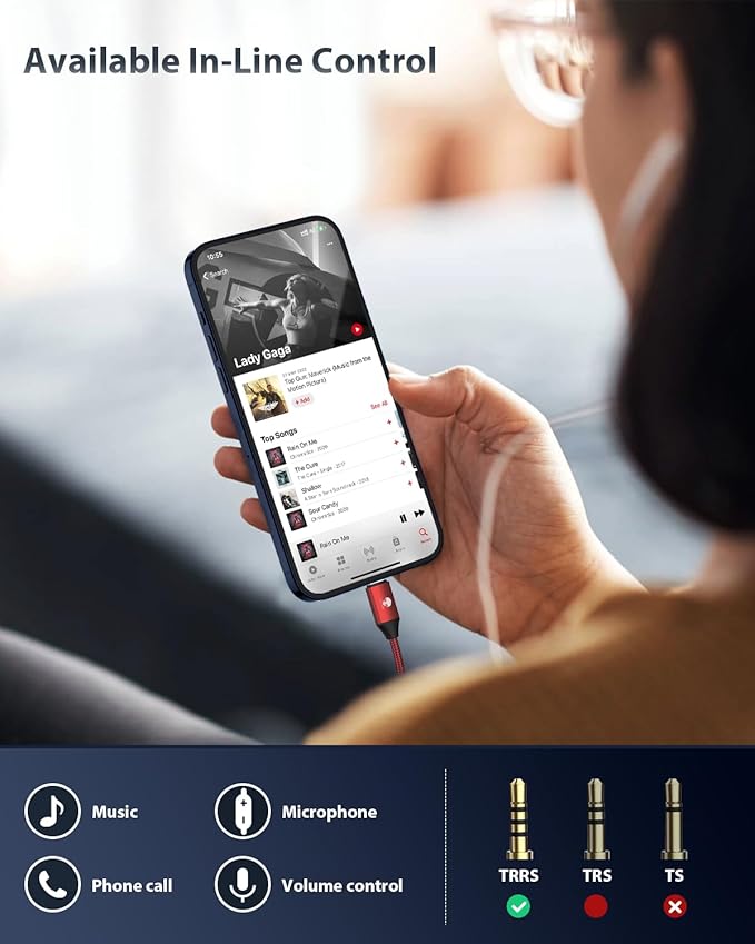 Stouchi USB C to 3.5mm Female Adapter 2 Packs, Type C Headphone Audio Jack Cable Cord Hi-Fi Dongle for Samsung Galaxy S22 S21 Ultra Z Flip Note 20,iPad Mini 6th, Pixel 9/8/7/6a /6 - Red