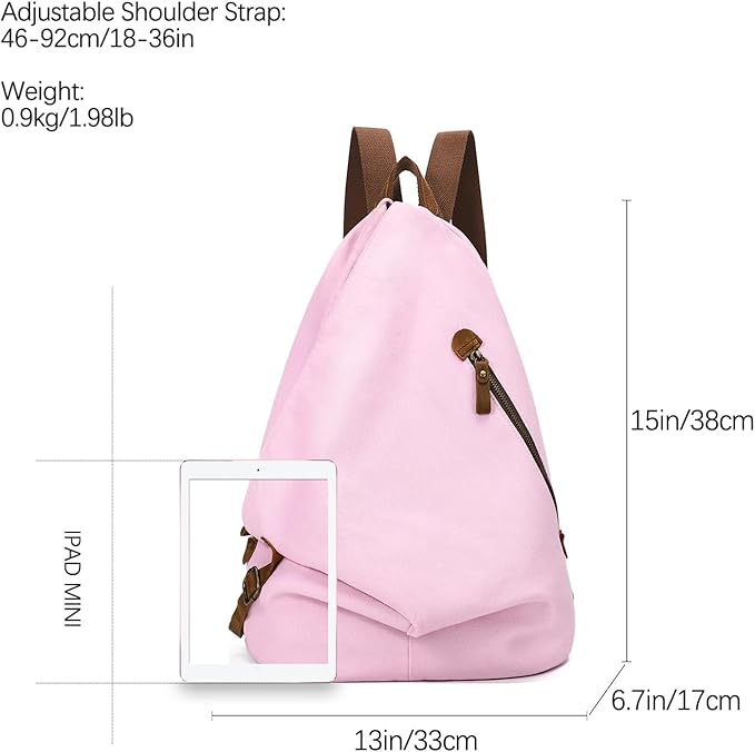 KL928 Canvas Vintage Backpack – Large Casual Daypack Outdoor Travel Rucksack Hiking Backpacks for Men Women