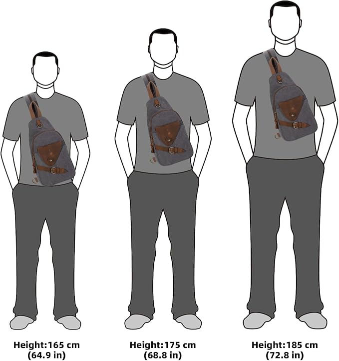 KL928 Canvas Sling Bag Crossbody Backpack Shoulder Casual Rucksack for Men Women,Dark Dray