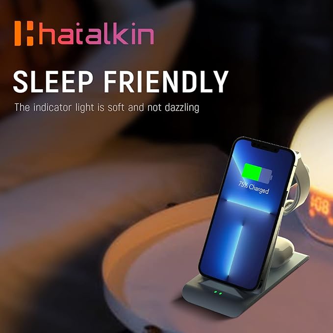 HATALKIN 3 in 1 Wireless Charging Station Compatible for Apple Products Multiple Devices Charger for Apple Watch Ultra 11 10 9 8 7 SE AirPods Pro iPhone 17 16 15 14 13 Pro Max/X/XS Fast Charger Stand