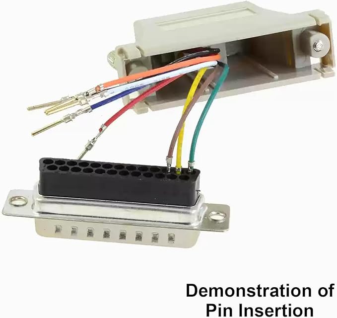 10PCS (5 Male+5 Female) DB25 to RJ45 Modular Adapter, 25 Pin Serial Port to RJ45 Female Ethernet LAN Extend Modular Converter