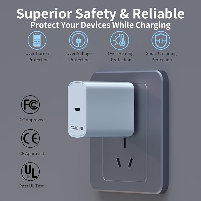 1 Pack 65W USB C Charger - Fast Type C Charger for Laptop, Phone, Tablet & More
