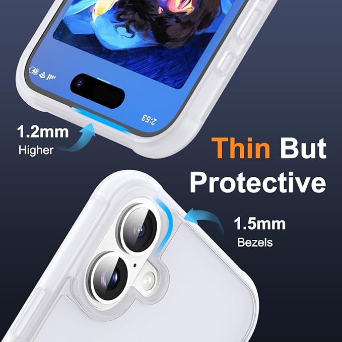 Compatible with iPhone 17 Case with Invisible Magnetic O-Ring Stand Military-Grade Phone Case for iPhone 17 6.3" [Compatible with Mag-Safe][Great Grip Feeling],Translucent