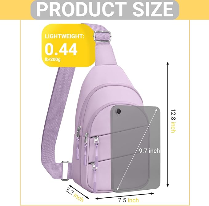 Crossbody Bags for Women, Sling Bag for Men, Small Hiking Backpack Anti Theft Lightweight for Outdoors Travel （M, Violet）
