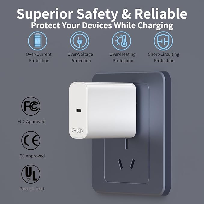 USB C Charger, 65W Type C Fast Charger for MacBook Pro, Galaxy, Dell, iPhone 15, iPad Pro, and More