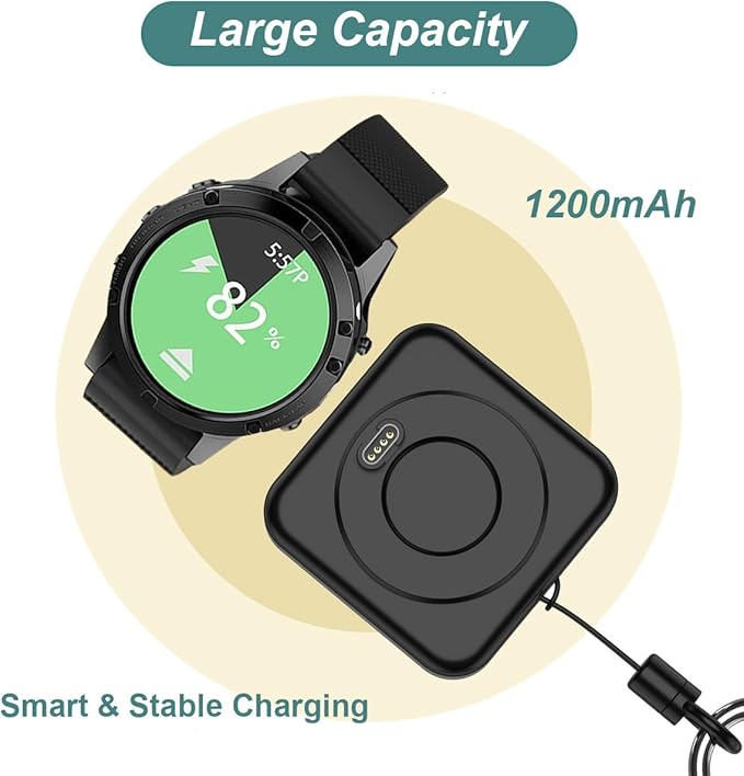 Charger for Garmin Watch - 1200mAh Portable Charger for Garmin Vivoactive 6 5, Fenix 8 7X 6, Venu 3s 3 2, Instinct 3 2, Forerunner 165 265 965, Approach S70 S62 S50 S44, Epix Pro 2, Tactix 8 7, Enduro