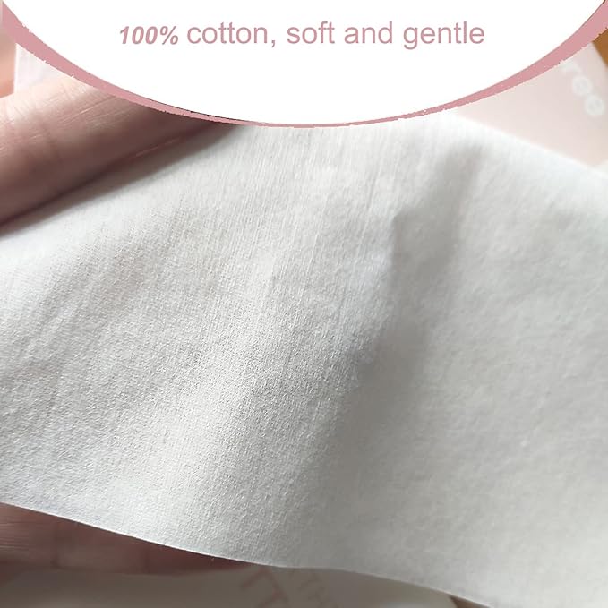 Extra Thick Cotton Tissue Careboree Face Drying Towel for Men Women Kids Disposable Dry Wipes Unscented Makeup Removing (3 pack)