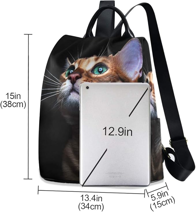 ALAZA Beautiful Bengalensis Cat Kitten Backpack Purse for Women Anti Theft Fashion Back Pack Shoulder Bag