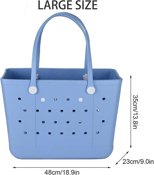 X Large Beach Bag, Oversized Rubber Beach Bag, Washable Open Tote Bag Durable Tote Travel Bags