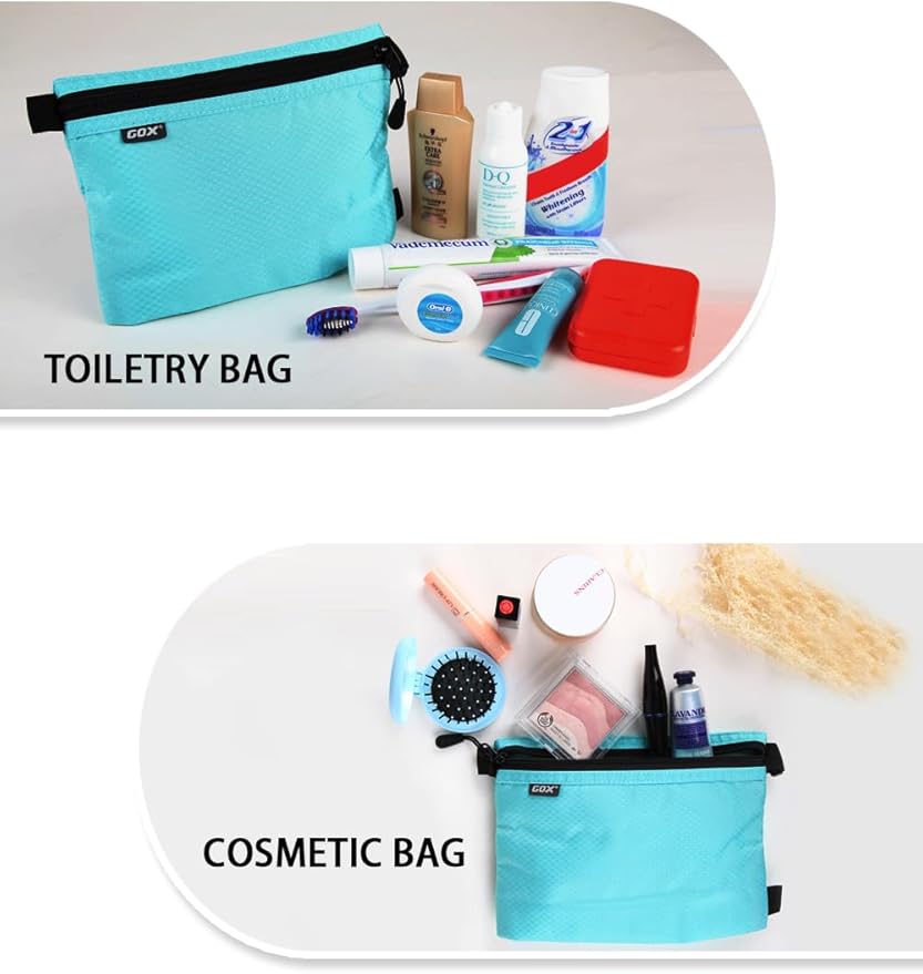 GOX Small Toiletry Bag for Men Bulk Cosmetic Bag Dopp Kit Carry On Zipper Pouch Organization Nylon Small Packing Sack Waterproof