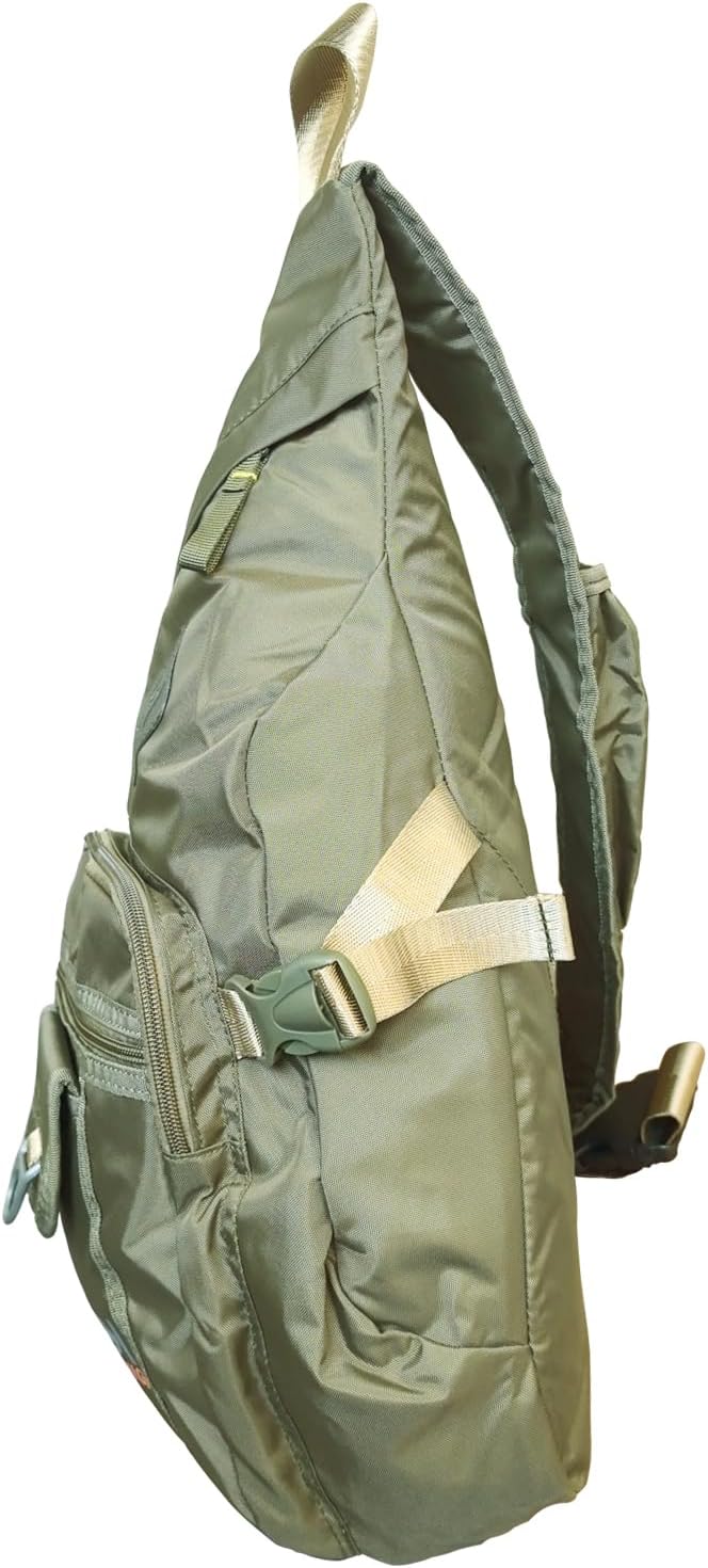 Large Sling Bag Laptop Backpack Cross Body Messenger Bag Shoulder Travel Rucksack (D- Army Green)