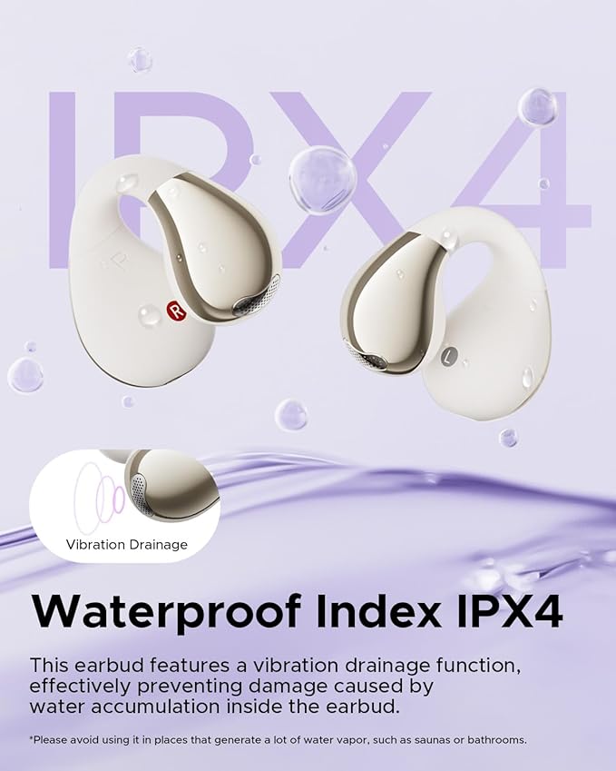 truefree B1 Open-Ear Wireless Earbuds, Bluetooth 5.4 Headphones with Spatial Audio, Ultra-Light Clip-On Fit, 25H Battery, Fast Charging, Multipoint Connection, App Customization, Workouts, Commute