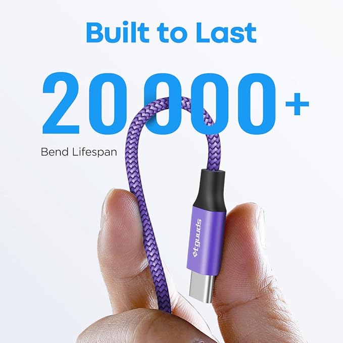 etguuds USB to USB C Cable 3.3ft, 2-Pack USB A to Type C Charger Cord Fast Charging for Samsung Galaxy A15 A25 A35 A55 A54, S24 S23 S22 S21 S20 S10 S10E, Note 20 10, Moto G, for iPhone 16 15, Purple