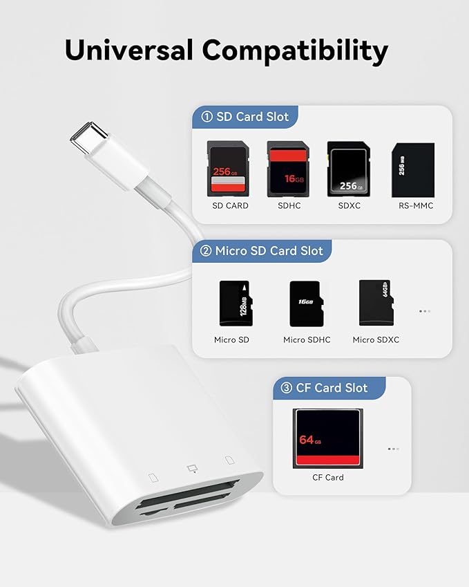 USB C SD Card Reader Adapter for MacBook, Android