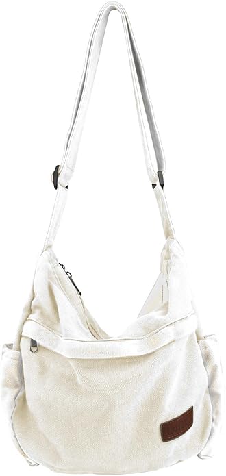 Large Canvas Messenger Bag with Multiple Pockets for Men and Women, Crossbody Shoulder Tote Hobo Laptop Bag